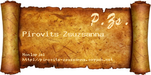 Pirovits Zsuzsanna névjegykártya